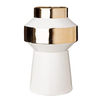 POLSPOTTEN Vase Object White & Gold M